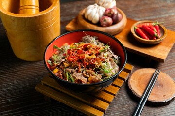 Rice bowl spicy chef cooking creative indonesian authentic asian food