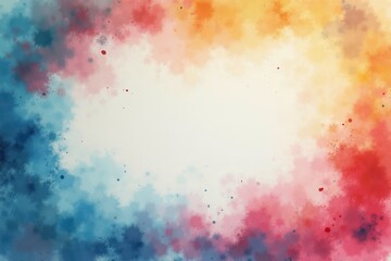 Abstract Watercolor Background with a White Center
