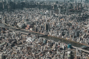 View of Tokyo from the sky 