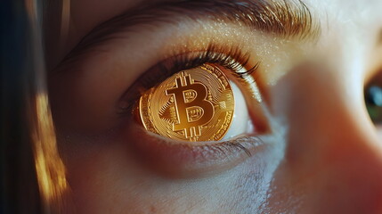 Bitcoin Vision Eye Cryptocurrency Future Innovation Technology Wealth