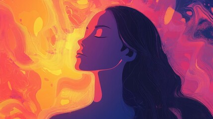Illustration of a woman entering a meditative state