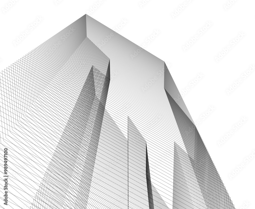 Sticker abstract architecture vector 3d illustration