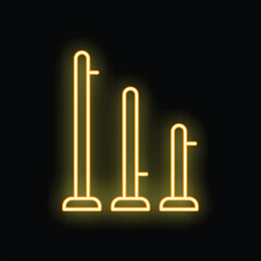 Glowing neon yellow icon representing queue control barriers, ideal for topics like crowd management, organization, or events