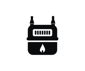 A gas meter, counter for distribution domestic gas icon. Gas metering device vector design and illustration. 

