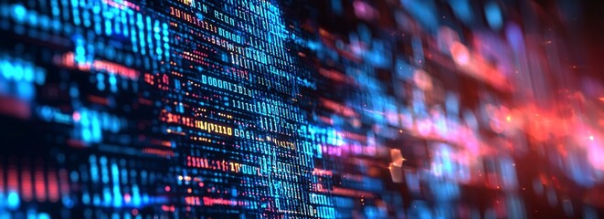 Abstract digital background with data and code elements, representing the...