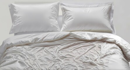 Obraz premium Close-Up View of Modern Bed Isolated on White Background