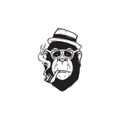Vector art illustrations of an gorilla face