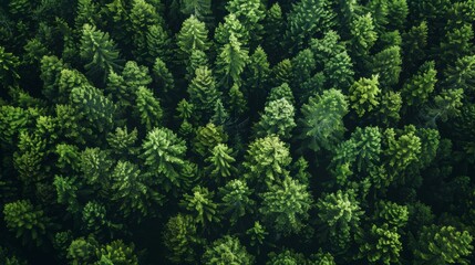 Fototapeta premium Forest landscape pattern background top view generated by ai