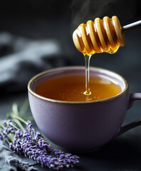 Lavender earl grey tea with honey