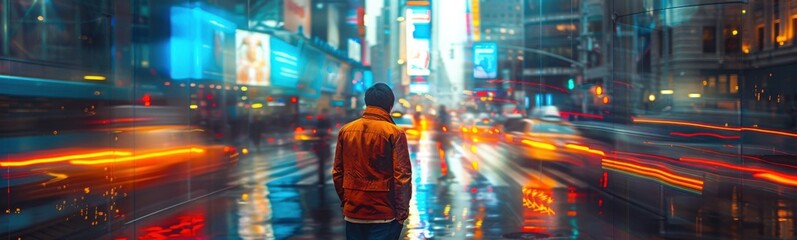 Man standing in a city