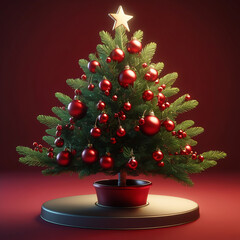 christmas tree and decorations