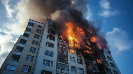 Apartment building fire