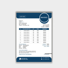 Obraz premium Professional invoice and letterhead design for corporate office. letterhead, invoice design illustration. Simple and creative modern corporate clean design..