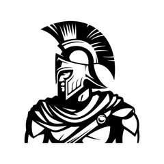 Vector illustration of spartan king in armor and helmet