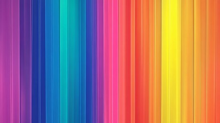 Obraz premium A display of vivid vertical stripes in a spectrum of colors ranging from deep blue, through vibrant pink, to bright yellow creates an eye-catching visual effect