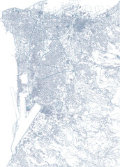 Obraz premium Streets of Beirut, city map, Lebanon. Buildings and roads, vector