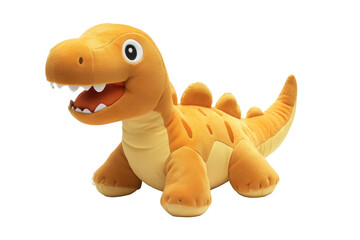 plush dinosaur toy with friendly smile isolated png transparent background