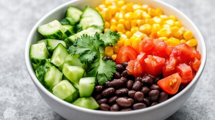 Fresh and Colorful Vegetable Salad Bowl