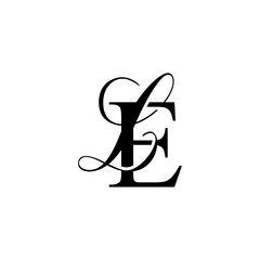 initial letter e with L script logo