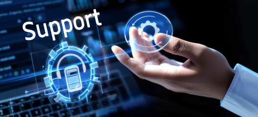 Obraz premium Embracing digital solutions for enhanced customer support.