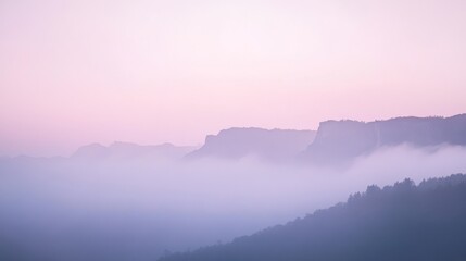 Misty Mountain Range at Sunrise: A Breathtaking Landscape