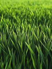 Obraz premium Vibrant Meadow: A Lush Field of Green Grass in the Garden
