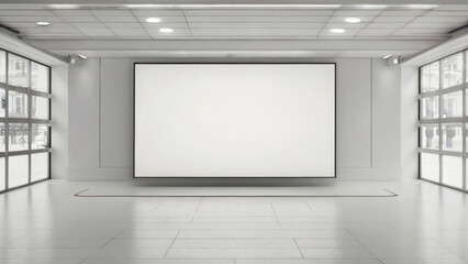 Blank billboard mockup. Advertisement board in the modern store.