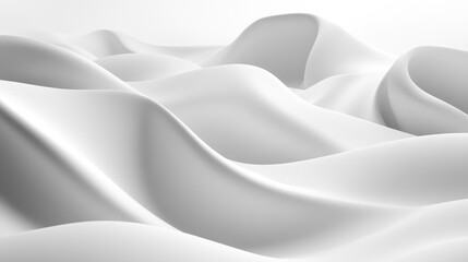 Fototapeta premium Soft White Wave Abstract Concept. Minimal Geometric 3D Rendering