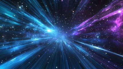 Naklejka premium Cosmic Light Rays: A Journey Through the Galaxy