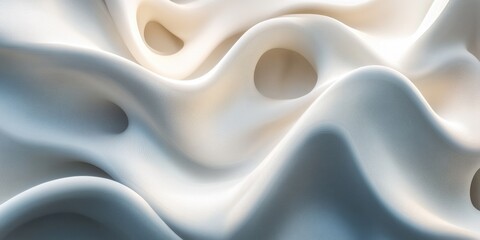 Luxurious Wavy Lines: A Modern 3D Abstract Artwork in Soft Colours