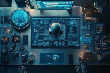 Fototapeta premium Technology and Innovation, Global Innovation and Tech development, Digital ecosystem, tech industry, AI, Artificial Intelligence, Digital ecosystem