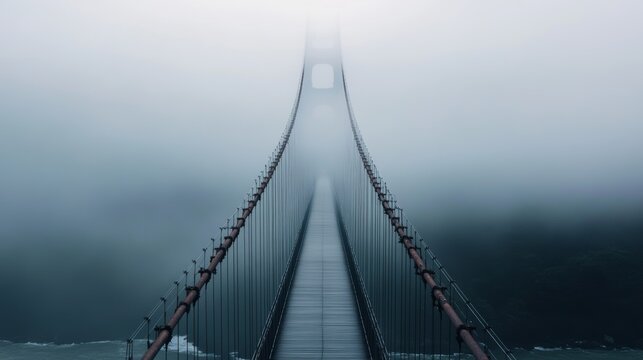 Golden Gate Bridge in the Fog: A Serene San Francisco Landmark