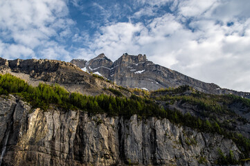 Beautiful mountain landscape in the Swiss Alps.