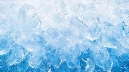Obraz premium Close-up of a pile of ice cubes, with a gradient of blue tones.