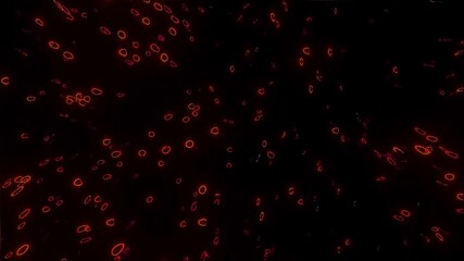 Bright neon pink confetti-like particles spread across black background in explosion pattern
- Powered by Adobe