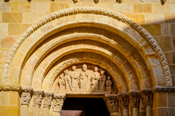 Fototapeta premium Santo Domingo Church in Soria, built in the 16th century and famous for its elaborate Romanesque façade, rose window and Gothic-style interior