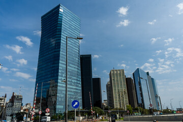 Naklejka premium Glass skyscrapers in the financial and business district of Buenos Aires.