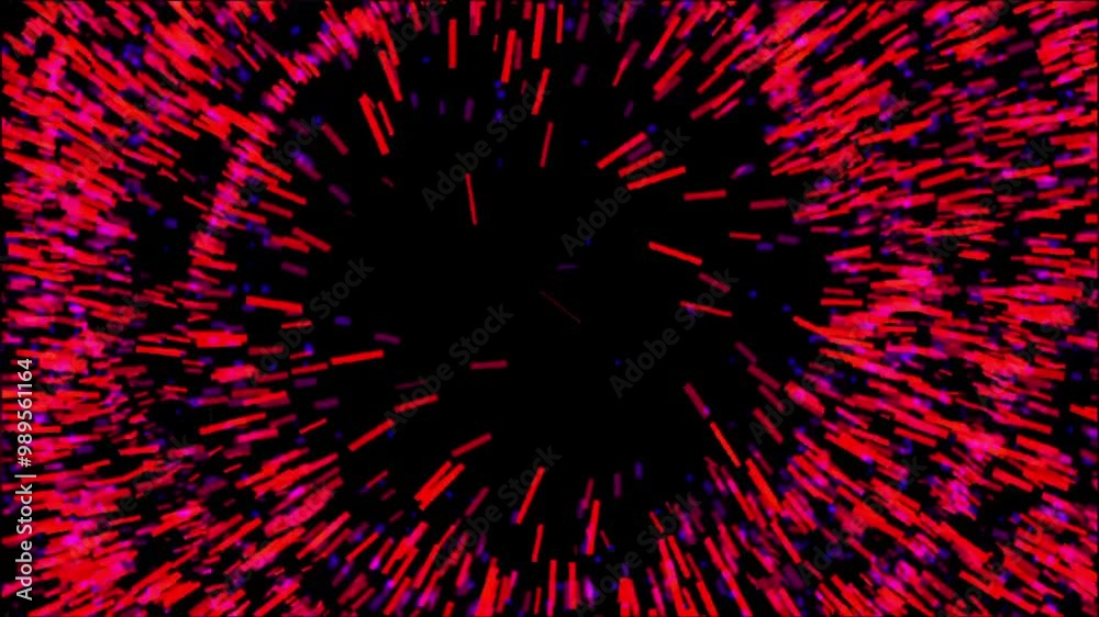 Leinwandbilder bright neon pink confetti-like particles spread across a black background in an abstract explosion p