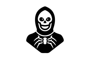 Living skeleton with Spider Concept, Nightmare Before Christmas Vector Icon Design, Halloween costume Symbol, Holiday Celebrations Face Mask Sign, Scary Monster characters Stock illustrationwith white