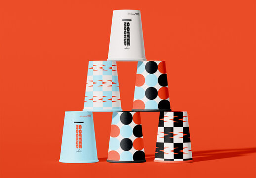 Stacked Paper Cup Mockup