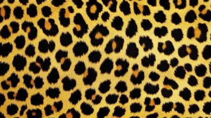 Close-up of a leopard print pattern with black spots and orange fur.