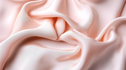 Obraz premium Textured blush satin fabric draping softly, showcasing delicate folds in elegant lighting
