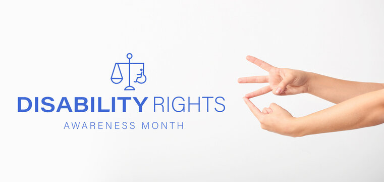 Hands of young deaf mute woman using sign language on white background