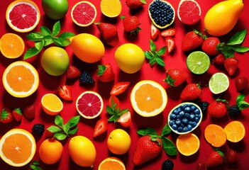 colorful bold food icons featuring vibrant designs set striking backgrounds enhance visual appeal, colors, graphic, creative, fresh, healthy, tasty, meal