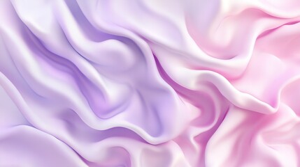 Obraz premium Silky fabric drapes in soft pastel colors of lavender and pink, creating a gentle and dreamy texture in a serene setting