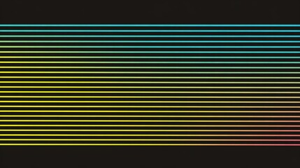 Obraz premium Vibrant horizontal lines of color create a striking visual contrast against a black background, evoking a sense of movement and depth