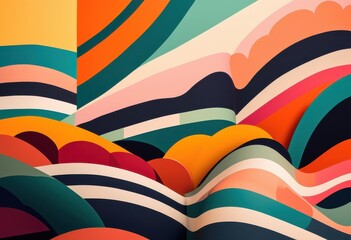vibrant flat layout featuring dynamic elements bold colors engaging designs, graphics, visual, composition, creativity, aesthetics, patterns, shapes, style