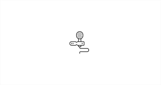 Voice recording podcast mic microphone button icon animation. audio microphone icon animation 4K on white background.