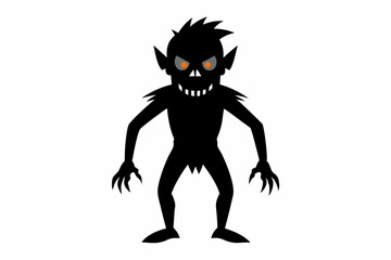 black and white of zombie monster with white background