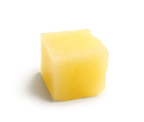 Piece of raw potato isolated on white background